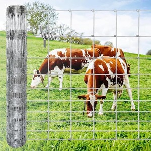Zevemomo 5ft x 164ft Galvanized Farm Fence,Hog Wire Fence Panels, Wire Fence Rolls,for Deer, Pig, Sheep Enclosure for Yard, Garden, Use-14 Gauge - 1 of 4