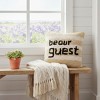 Hooked Embroidered Pillow Cover – Be Our Guest Design 12 Inch by Manual Woodworkers and Weavers - 3 of 3