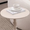Syemin End Tables Vintage Metal Coffee Table End Table Round Side Table for Sofa Bedside Accent Table Decorative Bedroom, White, 15.7"*15.7"*21.2" - 4 of 4