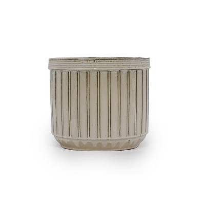 SpassWay 14" Dia Outdoor Indoor Ceramic Planter Pot Decorative Planter with Drainage Hole Patio Flower Pot