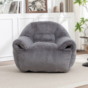 Faux Fur Bean Bag Chair,Comfy Bean Bag Sofa with Back Support for Adults and Kids,Oversized Bean Bag Chair for Living Room or Bedroom-Coolbibila - 1 of 4