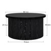 SEVOBAL End Table Modern Flip Top Accent with Sturdy Iron Frame and Adjustable Feet Mats for Apartment and Office, Black, 35.65"*33.47"*4.93" - 3 of 4