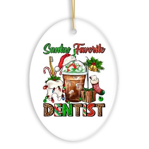 Festive Holiday Santa’s Favorite Dentist Christmas Ornament, Dental Gift| OrnamentallyYou - 1 of 4