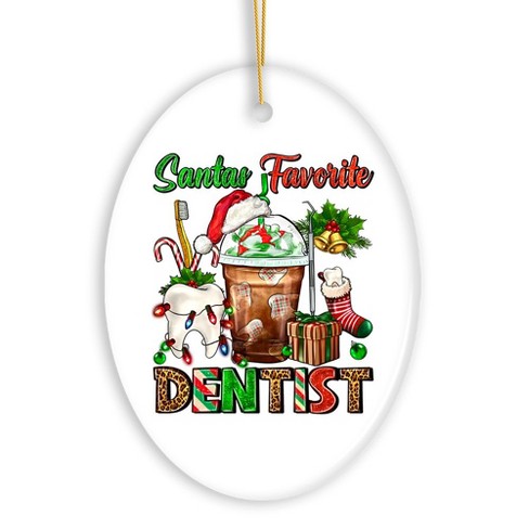 Festive Holiday Santa’s Favorite Dentist Christmas Ornament, Dental Gift| OrnamentallyYou - image 1 of 4