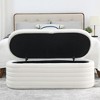 45.5 Inches Storage Ottoman Bench With Safety Hinge Upholstered Storage Bench End Of Bed Stool For Bedroom Living Room Entryway - 2 of 4
