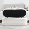 45.5 Inches Storage Ottoman Bench With Safety Hinge Upholstered Storage Bench End Of Bed Stool For Bedroom Living Room Entryway - image 2 of 4