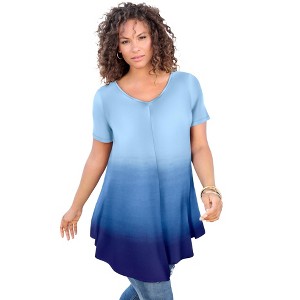 Roaman's Ultra Drape V Neck Swing Tunic - 1 of 4
