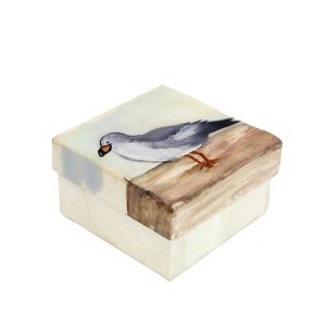 Beachcombers Capiz Box Seagull Design 3 x 1.5 x 3 Inches. - 1 of 2
