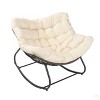 COMHOMA Patio Lazy Chair, Outdoor Egg Shaped Rocking Relax Sofa with Rattan - 4 of 4