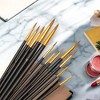 Unique Bargains 12 Pointed Tips Applicable Paint Type Oil Paint Brush Style Round Tip Bristles Nylon Wood 12 Pcs - 2 of 3