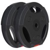 Signature Fitness Standard Coded and Vinyl Coated Olympic Weight Plate for Muscle Strengthening and Endurance Training, Black (Set of 2) - 2 of 4