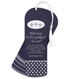 Dicksons BKMTL-485 Well Done, Good and Faithful Servant Blue and White 2 x 6 Inch Paper and Tassel Place Keeper Bookmark Pack of 12 - 1 of 2