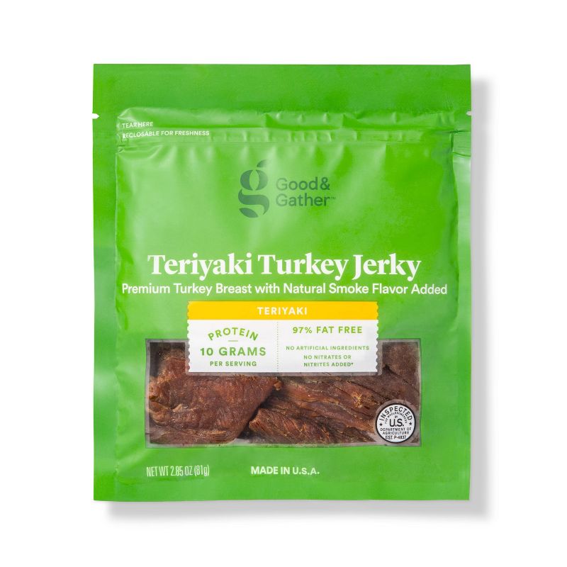 Teriyaki Turkey Jerky - 2.85oz - Good &#38; Gather&#8482;, 1 of 5