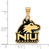 Black Bow Jewelry 14k Yellow Gold Plated Sterling Silver Northern Illinois Huskies NCAA Large Pendant - 2 of 3