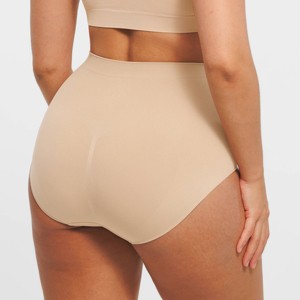 Feelingirl Women's Seamless High-Waist Tummy Control Antibacterial Peach Hip Brief - 1 of 1