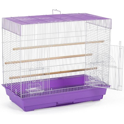 Lilac and White Steel Flight Bird Cage with Wood Perches