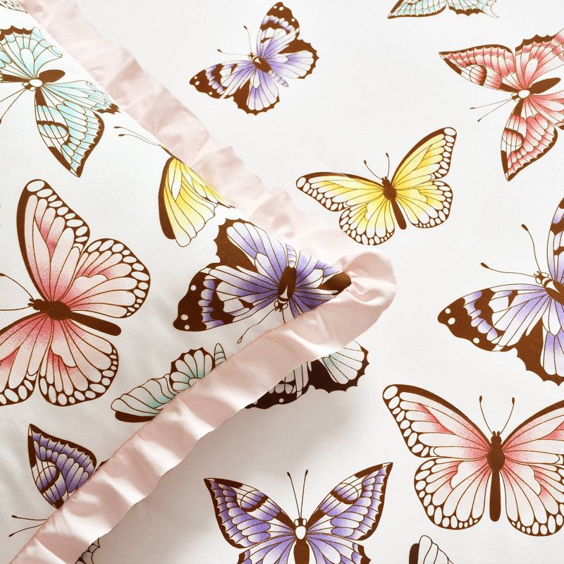 3pc Full Flutter Butterfly Bedspread Kids&#39; Quilt Set Pink - Lush D&#233;cor, 6 of 12
