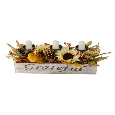Northlight Sunflower Candle Holder Centerpiece - Thumbnail 3