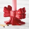 tag Very Merry Red Ceramic Taper Candle Holders for Christmas 4x3.25x3.75 in Set of 2 Decorative Home Accents - 2 of 2