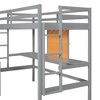 NicBex Twin Size Loft Bunk Bed with Desk, Modern Wooden Bed Frame with Writing Board and Lockers for Bedroom - 4 of 4