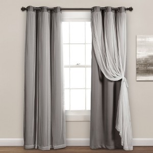 Lush Decor Sheer Grommet Insulated Blackout Window Curtain Panel Set - 1 of 4