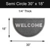 Evideco French Home Goods Welcome Outdoor Door Mat Semi Circle Scraper Front Door Rug PVC Non-Slip Backing 30" x 18" Grey - 3 of 4