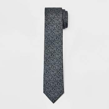 Men's Floral Print Neck Tie - Goodfellow & Co™ Black One Size