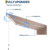 Manual Retractable Awning - Waterproof Sun Shade Patio Awning, Aluminum Frame, 280g Polyester Fabric, Adjustable Roll Out Awning for House Deck Porch - 4 of 4