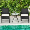 Costway Patio Rattan Arm Dining Chair Cushioned Sofa Furniture Black - image 2 of 4