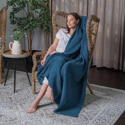 Neptune Cotton Waffle Weave Throw Blanket 50" x 60"