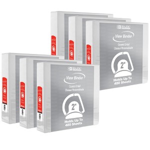 BAZIC Products® Slant D Ring View Binder with 2 Pockets, 2", White, Pack of 6 - 1 of 3