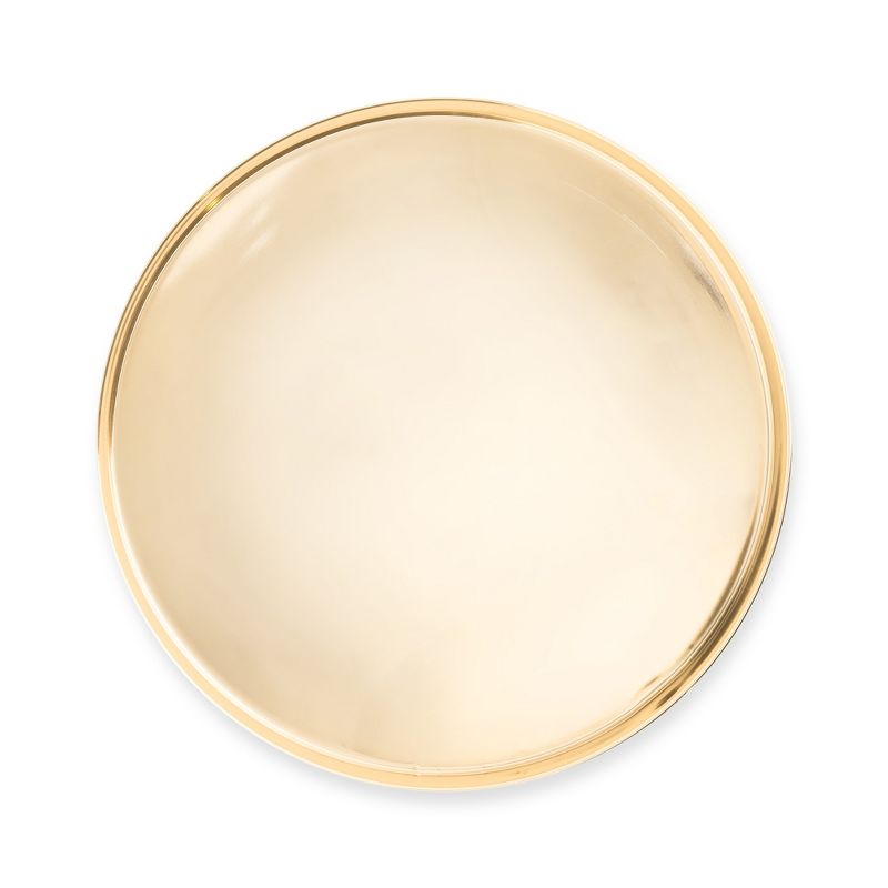 Viski Tray, Round Gold Serving Tray, Stainless, 5 of 9