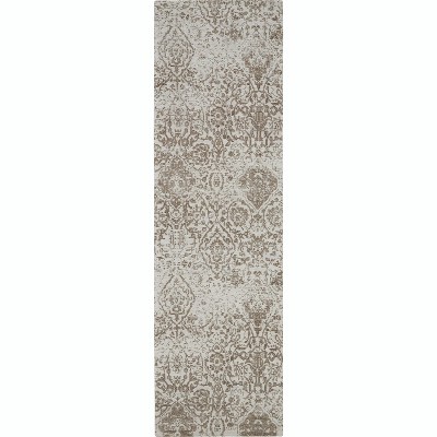 Ivory Medallion Flat Woven Reversible Runner Rug