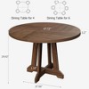 Jojoka Round Dining Table for 4 People, 47" Rustic Kitchen Table with Wooden Base, Stable Structure, Crossed Legs, Modern for Kitchen, Living Room - 2 of 4