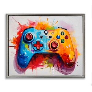 Stupell Industries Colorful Video Game Controller Floating Frame Canvas Art, Gray, 31" x 25" - 1 of 4