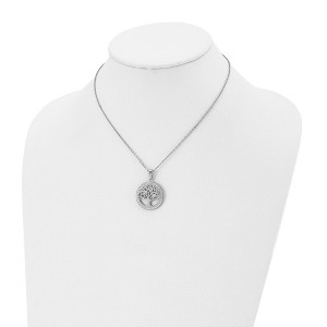 Chisel Stainless Steel with Preciosa Crystal Tree of Life Pendant on a 16" Cable Chain Necklace with 2" Ext. - 1 of 4