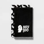 2pk Halloween Hey Boo Bath Hand Towels Black/White - Hyde & EEK! Boutique™