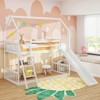Safstar Twin Over Twin House Bunk Bed with Slide Solid Wood Low Bunk Bed for Kids White - 4 of 4