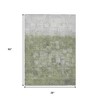 HomeRoots 3' X 5' Fern Green And Silver Abstract Washable Indoor Outdoor Area Rug - 3 of 4