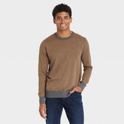 Smeiling Mens Round Neck Casual Solid Cable Knit Pullover Sweater 