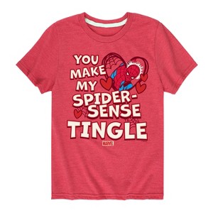 Boys' - Marvel - Valentine Spidey Sense Short Sleeve Graphic T-Shirt - 1 of 4