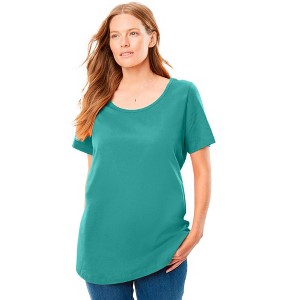 Woman Within Perfect Short-Sleeve Scoopneck Tee - 1 of 4