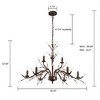 LLHZSY 9-Lights Farmhouse Retro Tree Branch Crystal Chandelier Candle-Style Pendant Light Fixture-Bronze/Nickel - 3 of 4