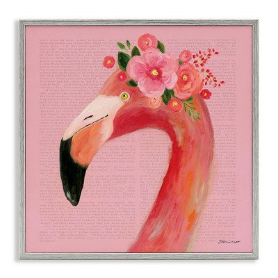 Stupell Industries Floral Flamingo Pink Portrait, 12" x 12"