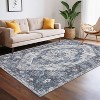 Acekool 8x10 Washable Rug – Vintage Botanical Non-Slip Carpet, Ultra-Thin Floor Mat for Living Room & Bedroom, - 2 of 4