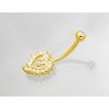 Jewelry Avalanche Women's 14K Gold Heart Shape 14G Belly Button Ring with 0.35cttw Heart Moissanite - 2 of 4