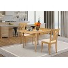 HomeStock 3-Piece Natural Brown Oak Finish Solid Wood Top with Dropleaf Dining Table Set - 2 of 4