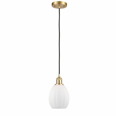 Eaton - 1 Light Cord Hung Mini Pendant In Industrial Style-9.5 Inches Tall and 6 Inches Wide