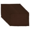 Saro Lifestyle Rochester Collection Placemat with Hemstitched Border (Set of 12), 14"x20", Brown - 3 of 4