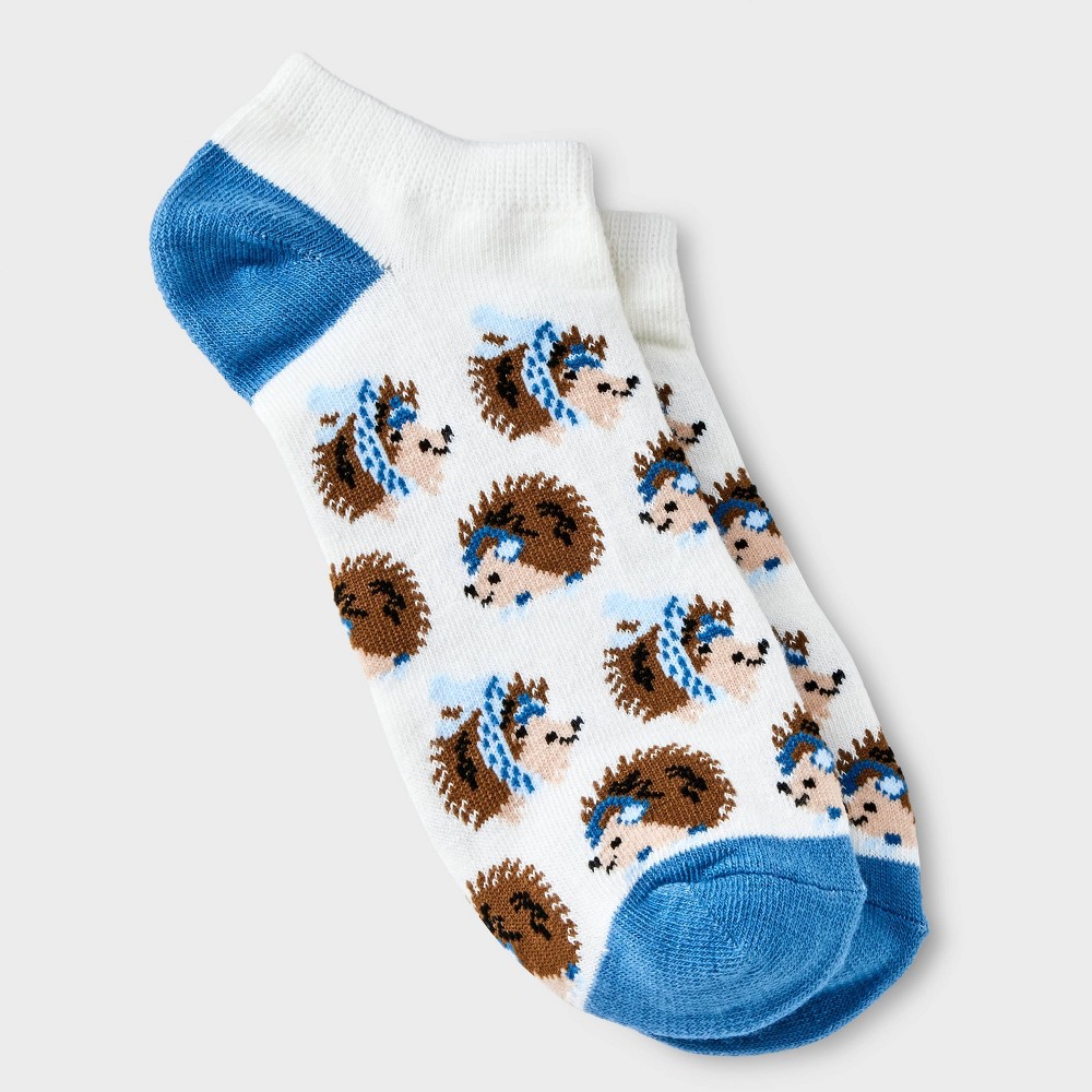 Women's Winter Hedgehogs Low Cut Socks - Xhilaration™ White/Blue 4-10 -  88829717